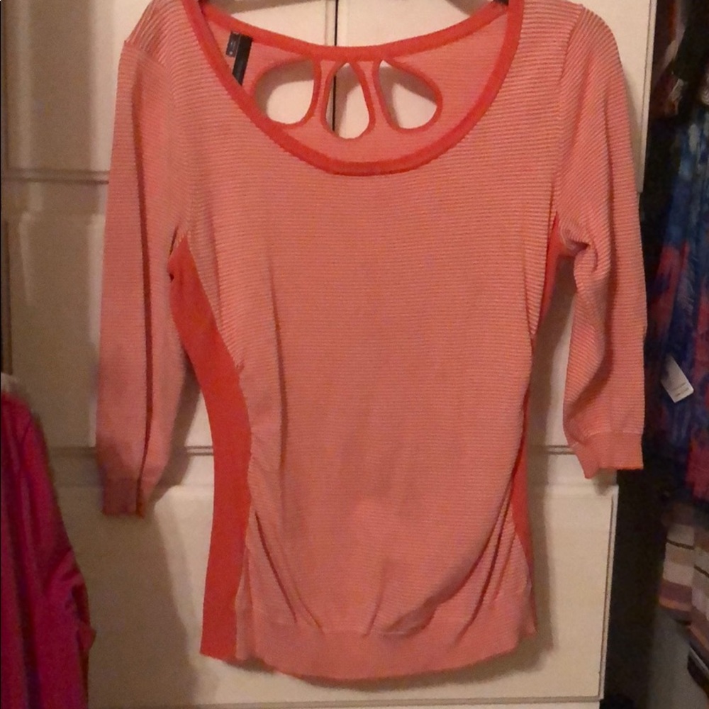 Watermelon color three quarter sleeve tee